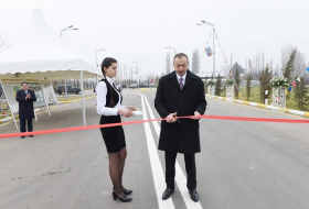 President Aliyev attends opening of highway after reconstruction - PHOTOS